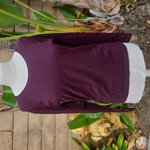 Athleta Speedlight Glow Top Antique Burgundy Sparkle Ruched Fitted Raglan Large